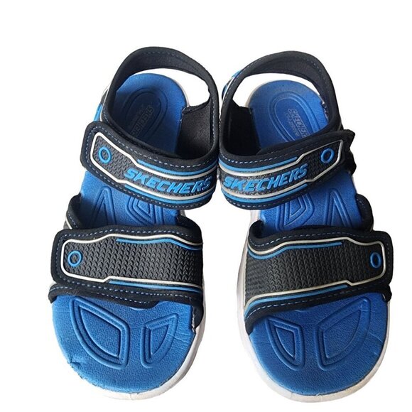 Skechers S Light Hypno-Splash Sandals Black Blue Big Boys US 3 - Picture 3 of 11